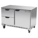 Beverage Air UCRD48AHC-2 Hydrocarbon Series 48" W Undercounter Refrigerator w/ (2) Section & (1) Door & (2) Drawer, 115v, Stainless Steel