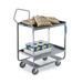 Lakeside 4522 Handler 2 Level Stainless Utility Cart w/ 700 lb Capacity, Raised Ledges, Silver