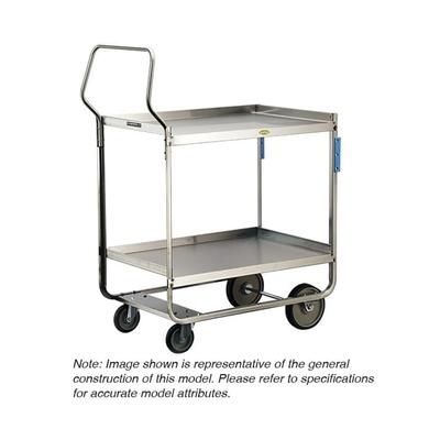 Lakeside 4559 2 Level Stainless Utility Cart w/ 700 lb Capacity, Raised Ledges, Silver