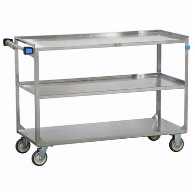 Lakeside 459 2 Level Stainless Utility Cart w/ 500 lb Capacity, Raised Ledges, Silver