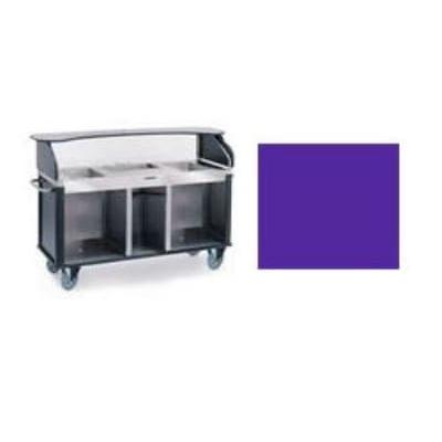 Lakeside 682-10 PUR Serv'n Express Kiosk Type Food Cart w/ Enclosed Cabinet, 77 1/4"L x 28 1/4"W x 52 1/2"H, Purple