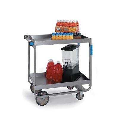 Lakeside 757 2 Level Stainless Utility Cart w/ 700 lb Capacity, Raised Ledges, Silver