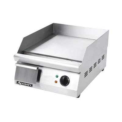 Adcraft GRID-16 15" Electric Commercial Griddle - Thermostatic, 3/8" Plate, 120v, Stainless Steel