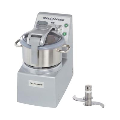 Robot Coupe R8 Vertical Cutter Commercial Mixer w/ 8 qt Stainless Bowl & 2 Speeds, 240V, 3 HP, Stainless Steel