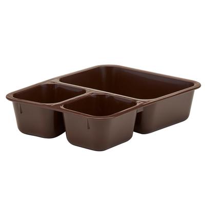 Cambro 853FCP167 Plastic Rectangular Tray w/ (3) Compartments, 8 9/16