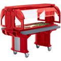 Cambro VBRLHD6158 82" Versa Food Bar Cold Food Bar - (5) Pan Capacity, Floor Model, Hot Red, Low Height