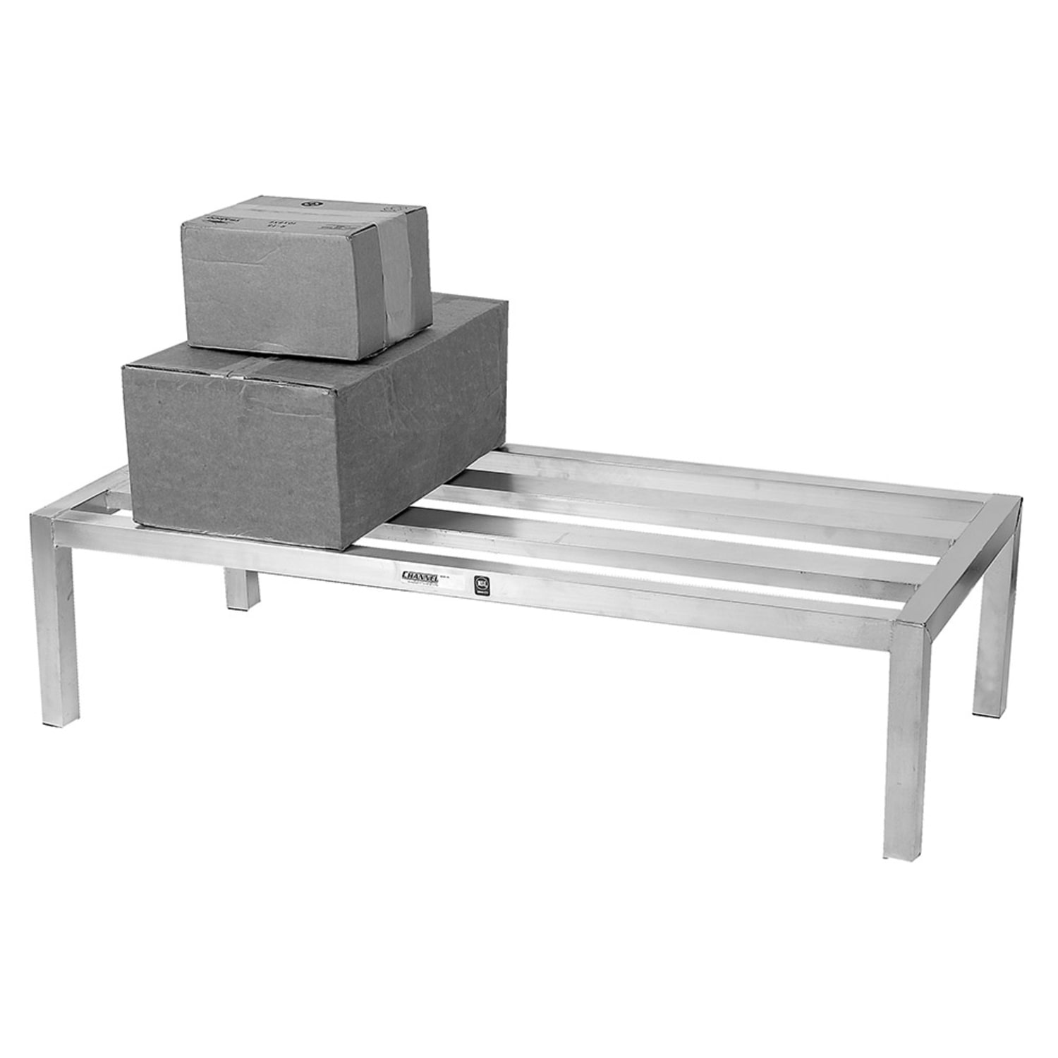 Channel HD2460 60" Stationary Dunnage Rack w/ 2500 lb Capacity, Aluminum, 60" x 24" x 12", Silver
