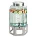 Cal-Mil 1111-55 2 Gallon Hexagon Glass Beverage Dispenser w/ Ice Chamber - Silver Stainless Steel Base