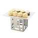 Cal-Mil 1607-5-55 5" Squared Cube Riser, Stainless, Stainless Steel