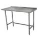 Advance Tabco TFLAG-240 30" 16 ga Work Table w/ Open Base & 430 Series Stainless Steel Top, 1 1/2" Backsplash, Galvanized Legs