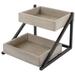 Cal-Mil 3448-110 Aspen 2 Level Tiered Merchandiser - 16 1/2" x 15 1/2" x 12", Gray Washed Pine Wood/Metal