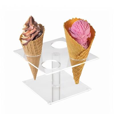 Cal-Mil 396 4 Section Ice Cream Cone Holder - Acrylic, Clear, Clear