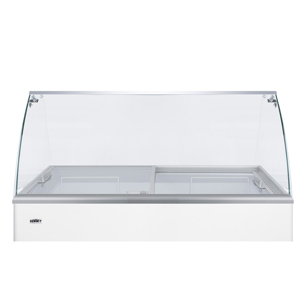 Summit NOVAGDC35KIT Curved Sneeze Guard Kit for NOVA35 Freezer - Glass w/ Aluminum Frame, Clear