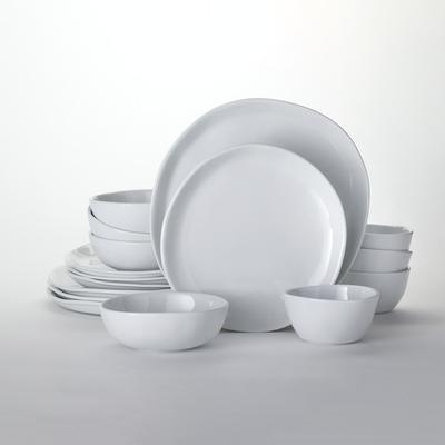 American Metalcraft CDS16CL 16 Piece Melamine Dinnerware Set, Cloud, White