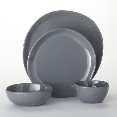 American Metalcraft CIPSST 4 Piece Melamine Individual Place Setting, Storm, Gray
