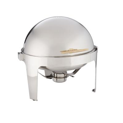 American Metalcraft GOLDAGRD18 Round Chafer w/ Roll-Top Lid & Chafing Fuel Heat, 7 Quart, Stainless Steel