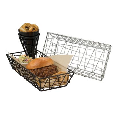 American Metalcraft ROB2613 Rectangular Zorro Basket, Black