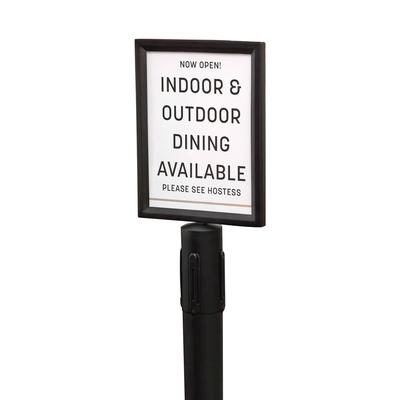 American Metalcraft RSRTBK Portable Barrier System w/ Retractable Black Tape, Stainless, Silver