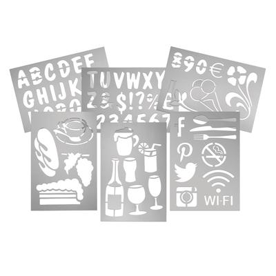 American Metalcraft SECSTN5 6 Piece Stencil Set, 9x13