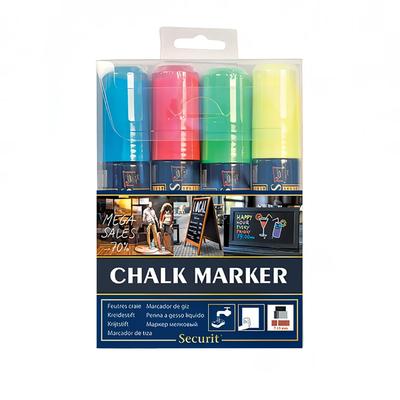American Metalcraft SMA720V4 Big Tip Chalk Marker w/ 4 Assorted Colors, Smear Proof