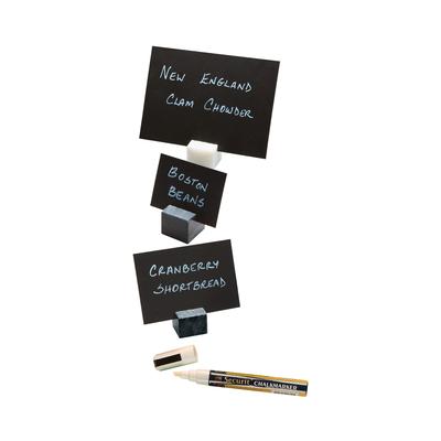 American Metalcraft TAGA7WT Mini Chalk Card w/ Chalk Marker, 4x3", Black
