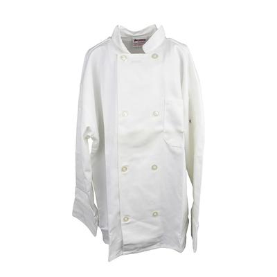 Intedge 345BL Chef Coat, Double Breasted w/ One Pocket, White, Large