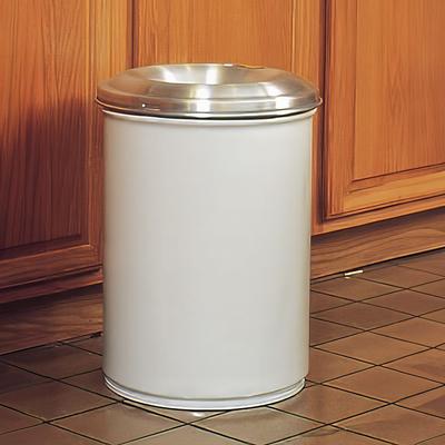 Justrite 26606W 6 gallon Cease-Fire Safety Waste Receptacle w/ Aluminum Head - Steel, White, Fire Resistant