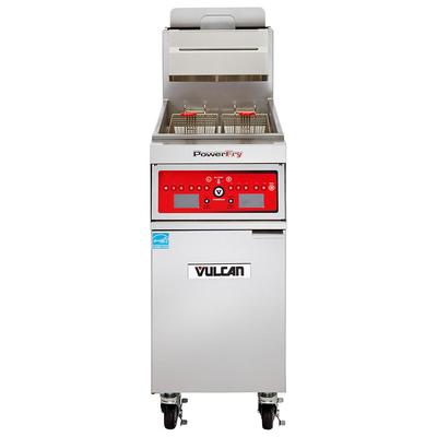 Vulcan 1TR85D NG Commercial Gas Fryer - 90 lb Vat, Floor Model, Natural Gas, Solid State Digital Controls, 90,0000 BTU, Stainless Steel, Gas Type: NG