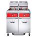 Vulcan 2VK45AF PowerFry5 Commercial Gas Fryer - (2) 50 lb Vats, Floor Model, Natural Gas, Solid State Analog Controls, KleenScreen Filtration, Stainless Steel, Gas Type: NG
