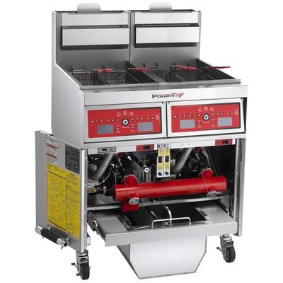 Vulcan 2VK45CF LP Commercial Gas Fryer - (2) 50 lb Vats, Floor Model, Liquid Propane, Stainless Steel, Gas Type: LP