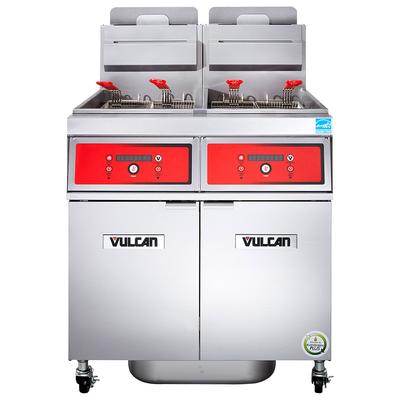 Vulcan 2VK65AF NG Commercial Gas Fryer - (2) 70 lb Vats, Floor Model, Natural Gas, Stainless Steel, Gas Type: NG