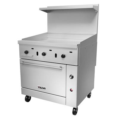 Vulcan 36C-36G NG 36" Commercial Gas Range w/ Full Griddle & Convection Oven, Natural Gas, Stainless Steel, Gas Type: NG, 115 V