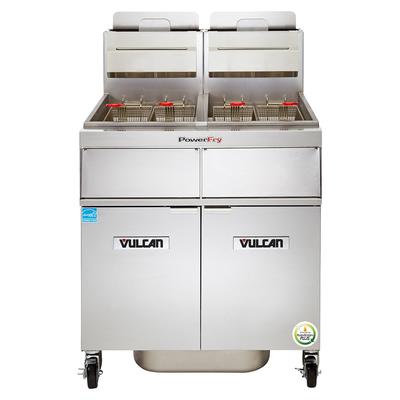 Vulcan 3TR45DF NG Commercial Gas Fryer - (3) 50 lb Vats, Floor Model, Natural Gas, KleenScreen Filtration, 210,000 BTU, Stainless Steel, Gas Type: NG