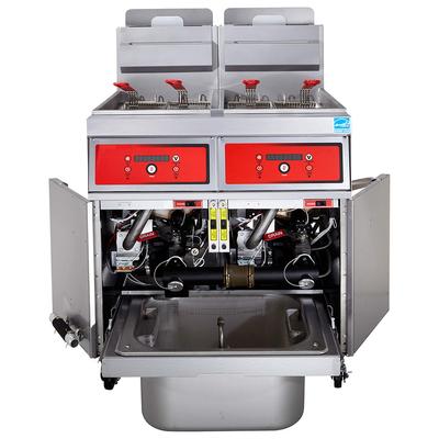 Vulcan 3VK85AF LP Commercial Gas Fryer - (3) 90 lb Vats, Floor Model, Liquid Propane, Stainless Steel, Gas Type: LP