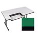 Correll BL3060-39-09-09 Rectangular Bi Level Work Station, 60"W x 30"D - Green/Black T-Mold