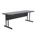 Correll CS3048-15-09-09 Rectangular Desk Height Work Station, 48"W x 30"D - Gray Granite/Black T-Mold