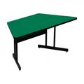 Correll CS3060TR-39 26" Desk Height Work Station, 1 1/4" Top, 60" x 30", Green/Black