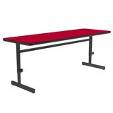 Correll CSA2460-35-09-09 Rectangular Adjustable Height Work Station, 60"W x 24"D - Red/Black T-Mold
