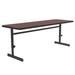 Correll CSA2472-20-09-09 Rectangular Adjustable Height Work Station, 72"W x 24"D - Mahogany/Black T-Mold, Steel Frame, Red
