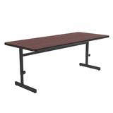 Correll CSA3072-20-09-09 Rectangular Adjustable Height Work Station, 72"W x 30"D - Mahogany/Black T-Mold, Red