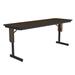 Correll SP2472PX 01 24 x 72" Panel Leg Seminar and Training Table, 29" H, Walnut/Black