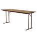 Correll ST2472P X 06 Off Set Leg Seminar Table w/ 3/4" High Pressure Top, 24 x 72", Oak, Brown