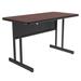 Correll WS2436-20-09-09 Rectangular Desk Height Work Station, 36"W x 24"D - Mahogany/Black T-Mold, Red