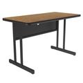 Correll WS2448-06-09-09 Rectangular Desk Height Work Station, 48"W x 24"D - Medium Oak/Black T-Mold, Brown