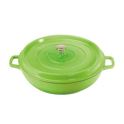 GET CA-008-G/BK/CC Heiss 4 qt Ceramic Coated Aluminum Braising Pan, Green