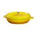 GET CA-008-Y/BK/CC 4 qt Ceramic Coated Aluminum Braising Pan, Yellow