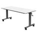 Luxor STAND-NESTC-60 60" Adjustable Flip Top Table - Steel Frame, Gray Tabletop