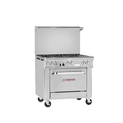 Southbend 4364D-2CR NG 36" 2 Burner Commercial Gas Range w/ Charbroiler & Standard Oven, Natural Gas, Stainless Steel, Gas Type: NG