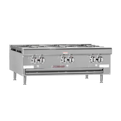 Southbend HDO-36SU 36" Gas Hotplate w/ (6) Burners & Manual Controls, Natural Gas, 3 Open Burners, NG, Stainless Steel, Gas Type: NG