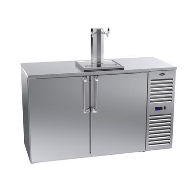Krowne DB60R-SSS 60" Kegerator Commercial Beer Dispenser w/ 2 Keg Capacity - 2 Column, Stainless, 115v, 1 Column, Stainless Steel